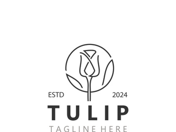 Tulip Flower bud logo with leaves design, suitable for fashion, beauty spa and boutique emblem business preview picture