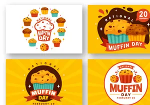 12 National Muffin Day Illustration