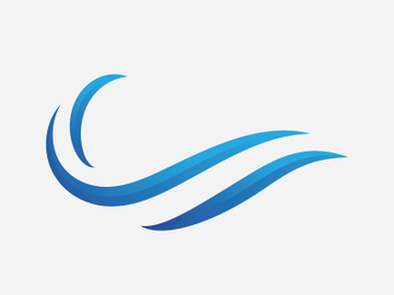 Blue Wave Logo Vector.  wAter wave illustration template design preview picture