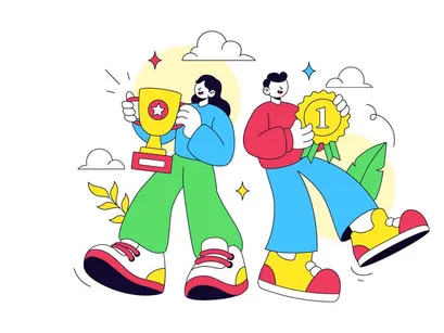 10 Achievement Vector Illustration