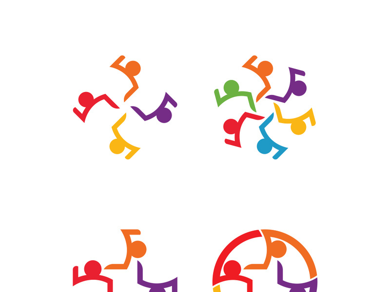 Community, network and social icon design template