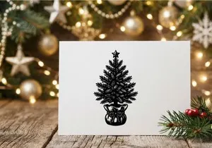 Decorative Christmas Tree in a Pot with Star Topper for Holiday Decor