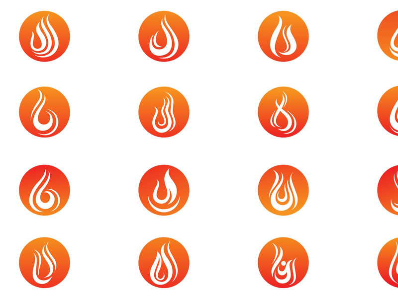 Fire flame icon logo vector