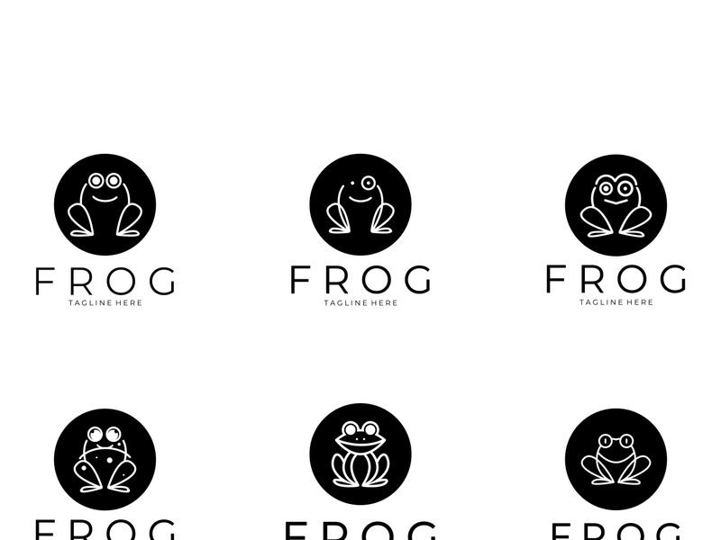 frog logo simple vector design template