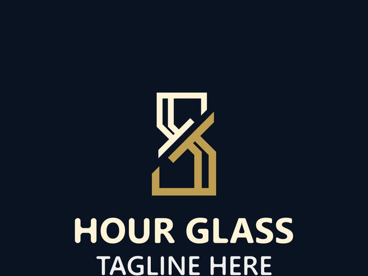 Hourglass logo ancient vintage style object design template flat vector