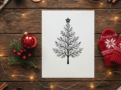 Minimalist Christmas Tree with Star Topper for Holiday Decor