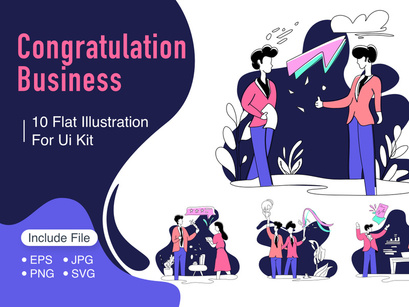 Flat Illustration Business Congratulation