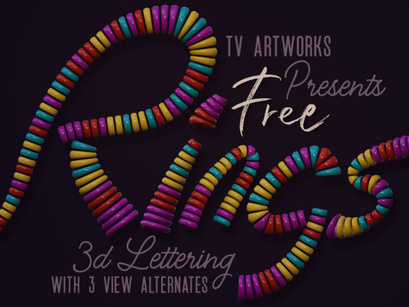 Free Colorful Rings 3D Lettering