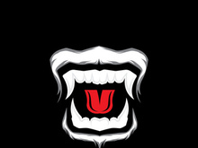 Mouth angry logo and symbol vector template icon