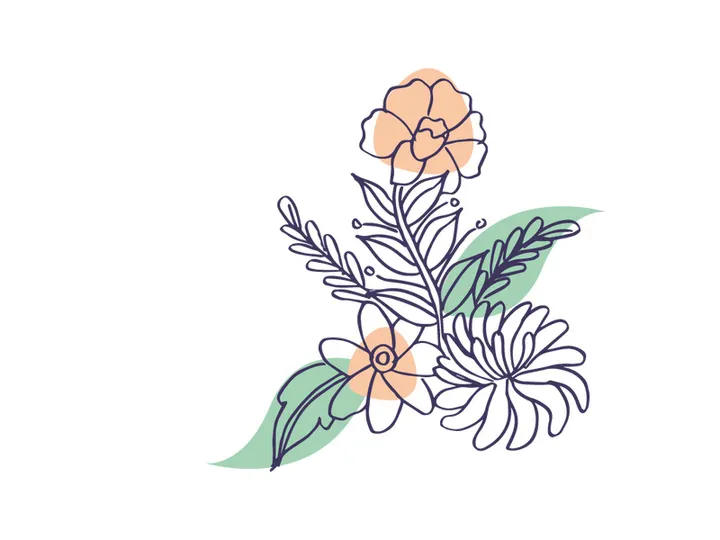 Line Art Flower, Wall Art and Decoration