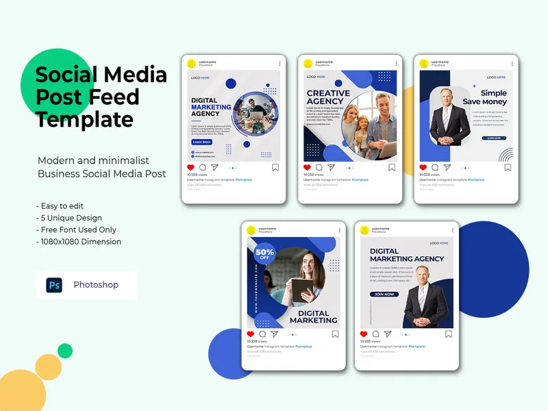Digital Marketing Social Media Post Template Premium PSD