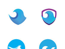 Ocean water wave wave logo design.