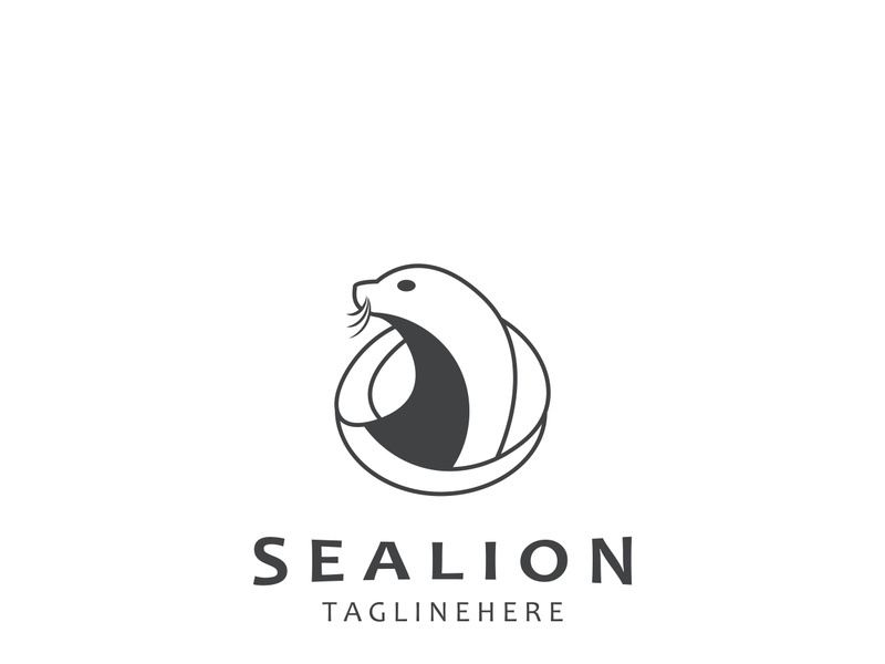 Sea lion mammal logo design animal sea illustration template