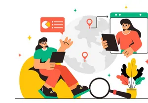 11 Global Outsourcing Business Illustration