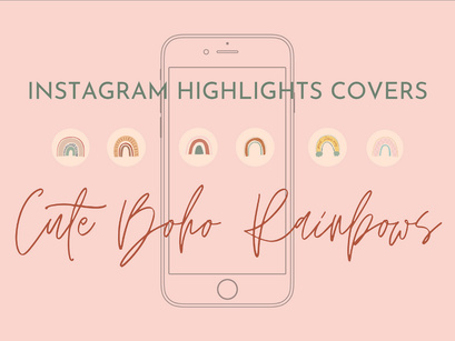 Instagram Highlights Covers - Boho Rainbows