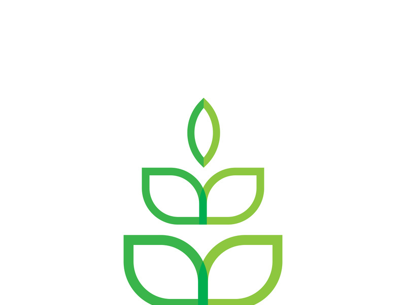 Green leaf ecology nature element vector icon