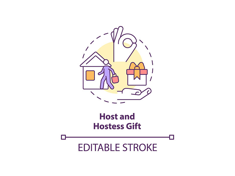 Host and hostess gift concept icon