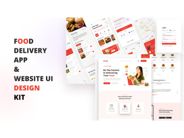 Food Delivery App & Website Ui Design Kit preview picture