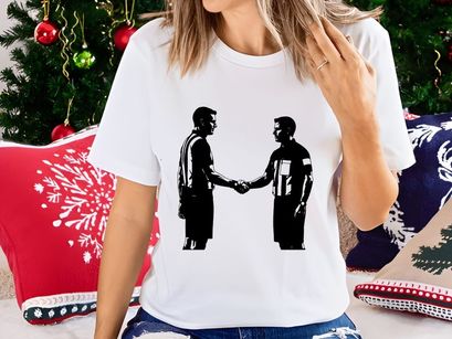 Two referees shaking hands in a show of sportsmanship and respect