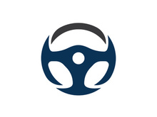 Car steering wheel logo illustration vector