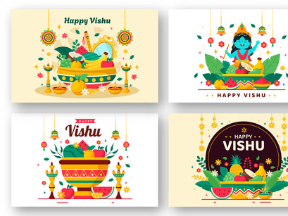 12 Happy Vishu Illustration