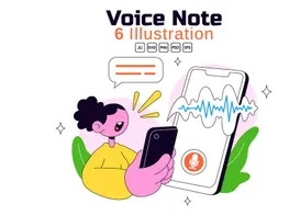 6 Voice Note Vector Illustration preview picture