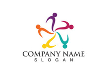 Community Logo Design Template for Teams or Groups.network and social icon design