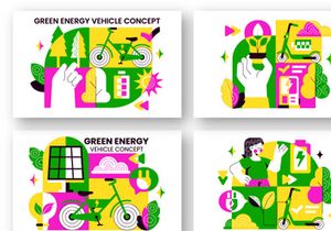 10 Green Energy Vehicle Illustration