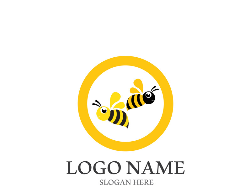 Bee logo vector icon illustration design
