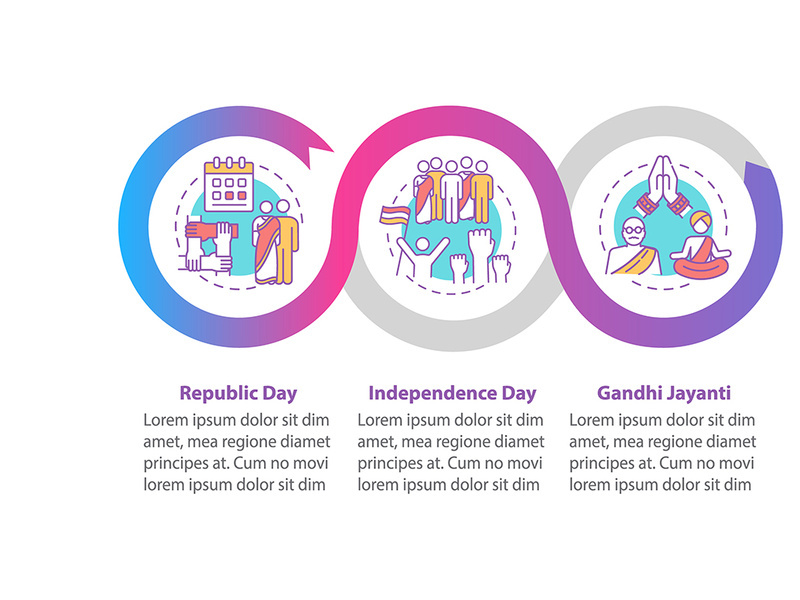 National Indian holidays vector infographic template