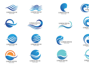 Blue wave water beach logo preview picture