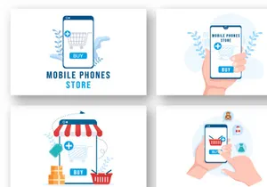 13 Mobile Phone Store Illustration