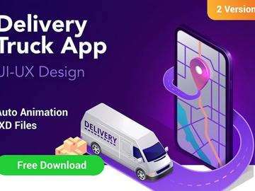 Delivery Truck App UI Kit - Auto Animation (.XD) preview picture