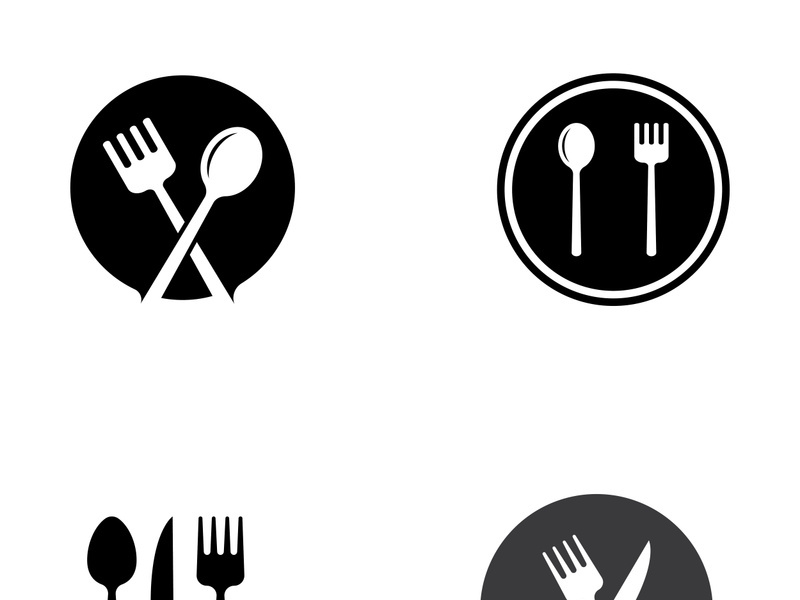 Creative spoon and fork logo.