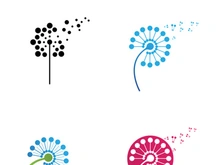 Dandelion flower logo vector