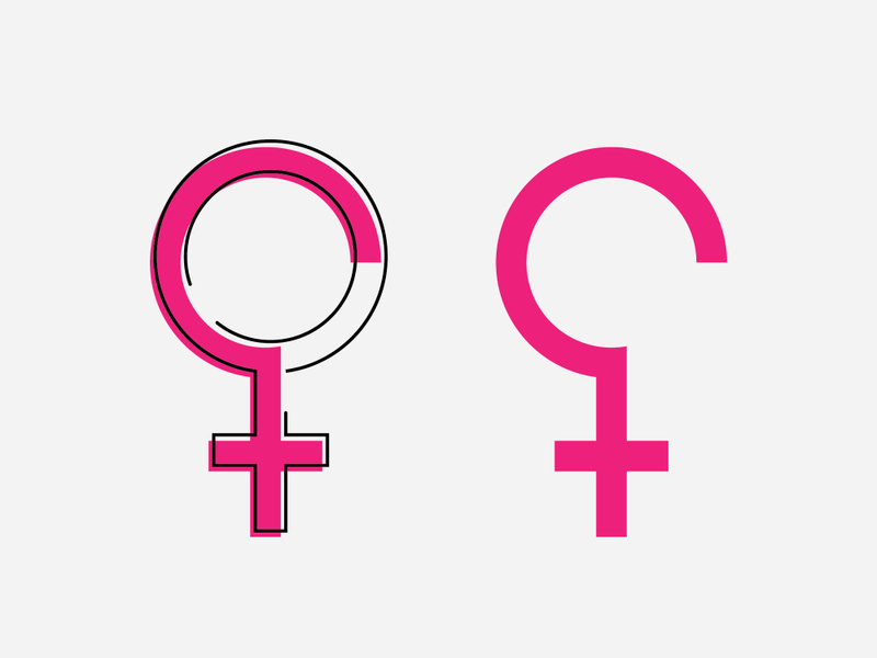 Gender symbol logo of sex and equality of males and females vector illustration