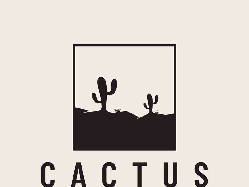cactus plant logo template.