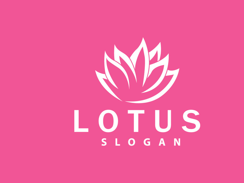 Lotus logo vector flower garden design simple elegant minimalist illustration template