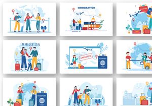 22 Immigration Flat Illustration