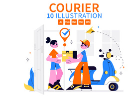10 Courier or Delivery Service Illustration preview picture