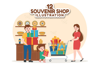 12 Souvenir Shop and Gifts Illustration preview picture