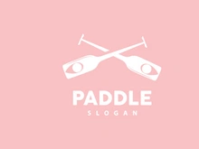 Paddle Logo, Boat Paddle Vector, Crossed Paddle Icon, Illustration Symbol Simple Design