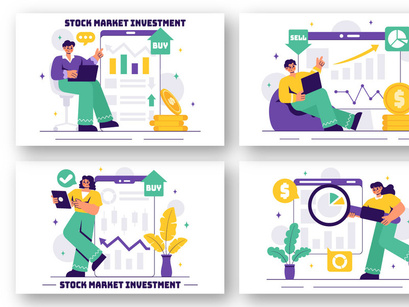 10 Stock Market Investment Illustration