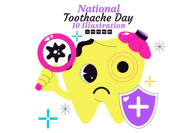 10 National Toothache Day Illustration preview picture