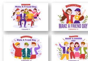 17 National Make a Friend Day Illustration