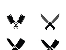 Knife logo icon template and symbol vector design illustration