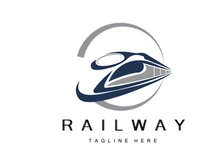 Train Logo Design. Fast Train Track Vector, Fast Transport Vehicle Illustration