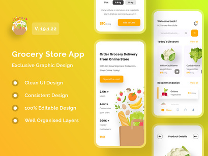 Grocery store App UI Kits