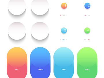Round bright gradient vector infographic elements set preview picture