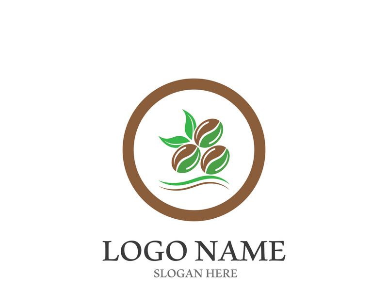 Coffee bean icon vector illustration template